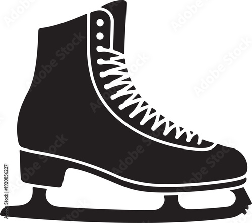 Vintage ice skate boot illustration