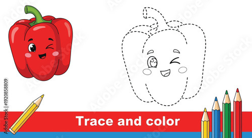 The tracing activity sheet features a cute winking red bell.