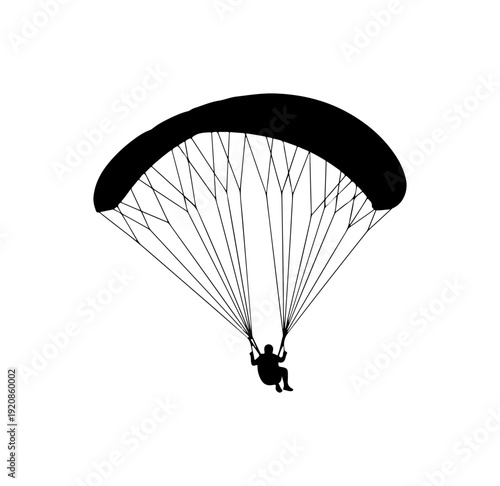 Parachutist Silhouette with Parachute