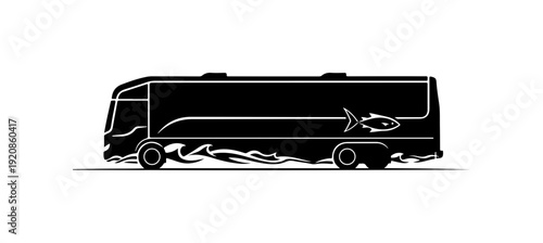 Modern Coach Bus Vector Silhouette