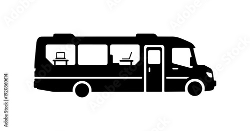 Minibus Vector Silhouette Illustration
