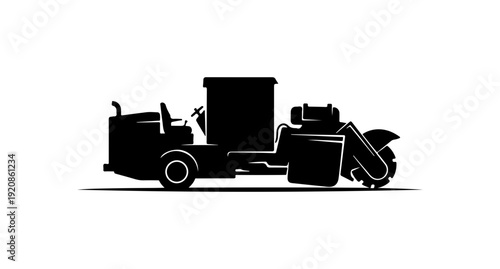 Industrial Waste Collection Truck Silhouette