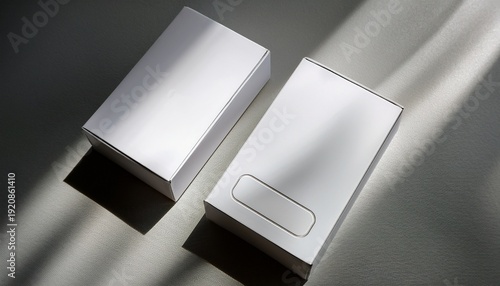 elegant white product packaging mockup with custom insert and shadow play perfect for modern tech or luxury goods unveiling