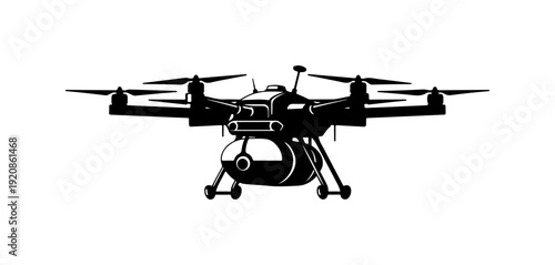 Black Drone Vector Silhouette Illustration