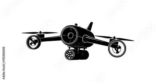 Modern VTOL Drone Aircraft Vector Art