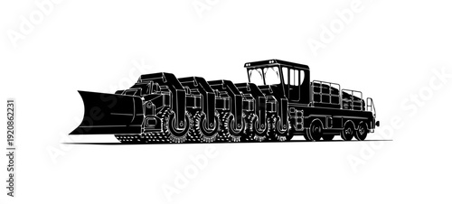 Vintage Steam Locomotive Vector Silhouette