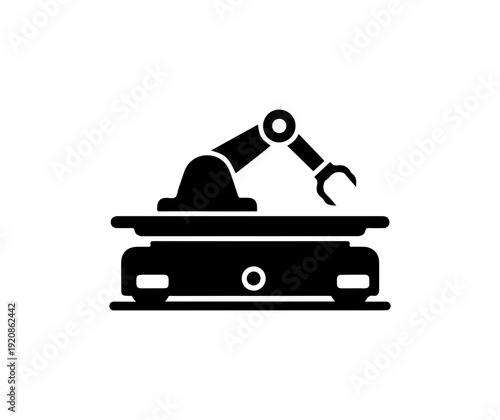 Industrial Robot Arm Assembly Line Icon