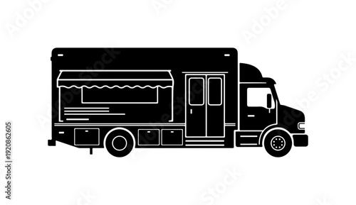 Food Truck Silhouette Vector Illustration