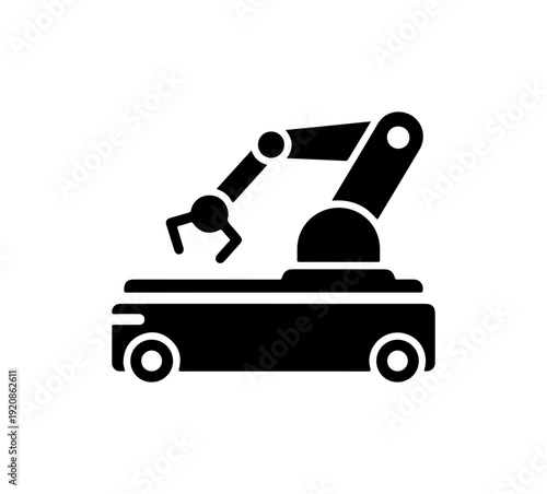 Industrial Robotic Arm on Mobile Platform Vector