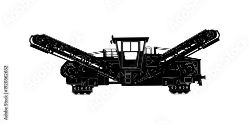 Heavy-Duty Industrial Crushing Plant Vector Illustration