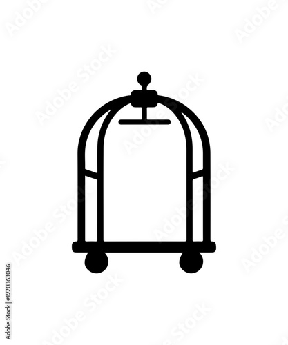 Bellboy Luggage Cart Vector Icon