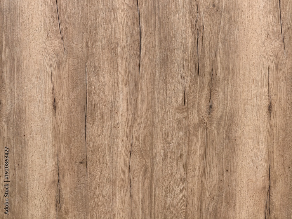 Fototapeta premium Closeup of oak wood texture. Rustic oak surface showcasing warm grain and natural knots details