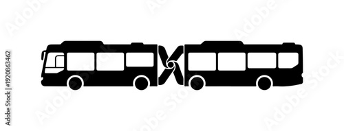 Two Buses Collision Vector Illustration