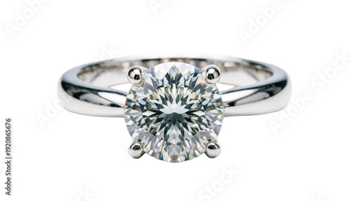 Fotografía Elegant solitaire diamond ring isolated PNG, classic engagement jewelry on trans