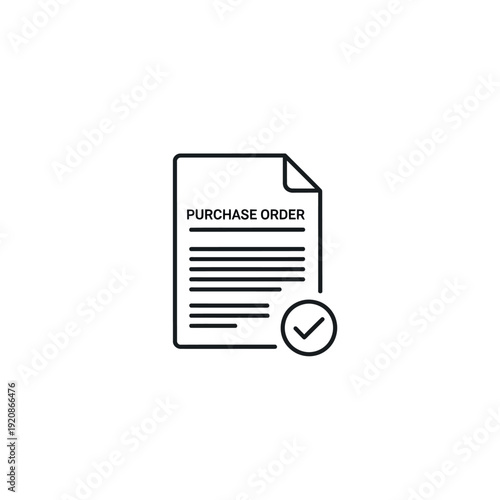 Digital Purchase Order Document with Confirmation Checkmark for Business Transactions