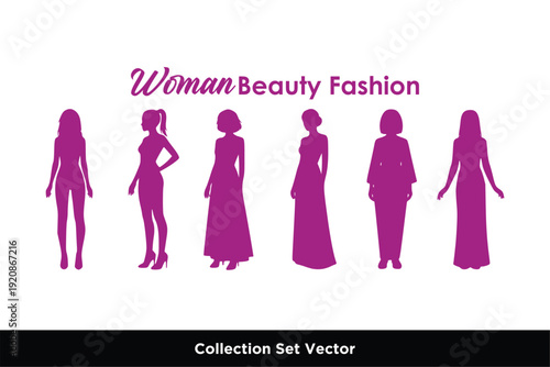 Female Fashion Model Silhouettes and Clothing Boutique Icons