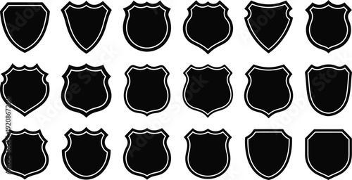 Variety of Blank Shield Shapes for Logos and Badges