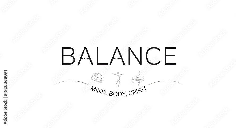Obraz premium Balance concept illustration with mind body spirit harmony and zen equilibrium for wellness and meditation design
