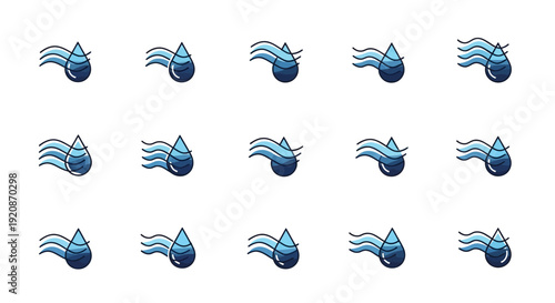 Windy Water Drops Animation Frames