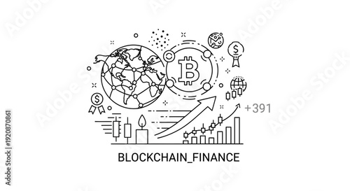 Smartphone financial trading concept with graphs and world globe illustration
