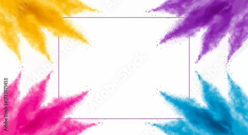 Colorful Holi festival banner template with vibrant powder design and editable vector illustration for social media posts and business promotions in India.