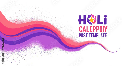 Colorful Holi festival banner template with editable vector illustration for social media posts and business promotions in India.
