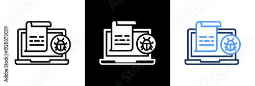 Data Virus triple icon