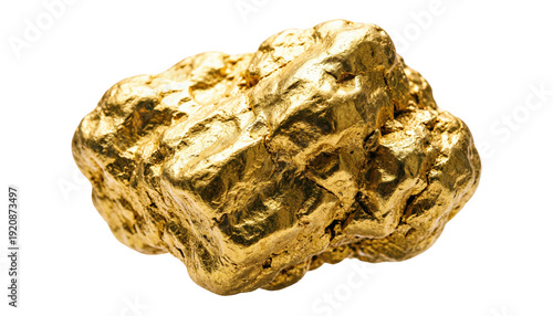 Konstfotografi Shiny gold nugget, precious metal concept for wealth, investment, and treasure h