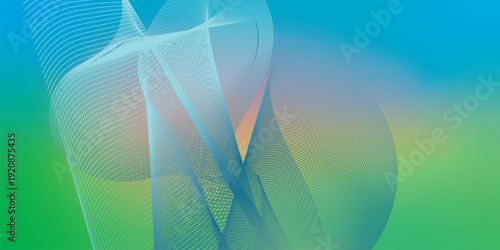 Vibrant azure green abstract glowing gradient waves over a dark grainy noise texture background for modern banner header and poster backdrop design