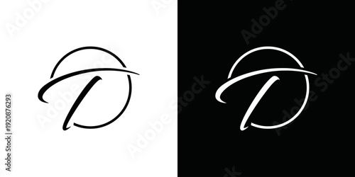 simple vector initial T and circle logo