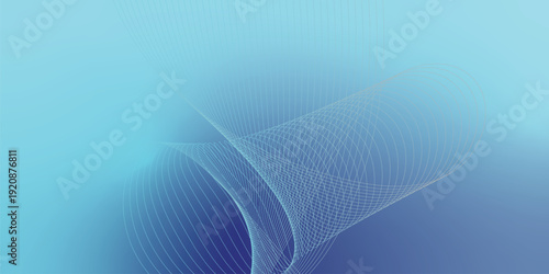 Luminous azure blue soft gradient shapes with subtle glow effect on deep dark textured noisy background for wide cover and header layout