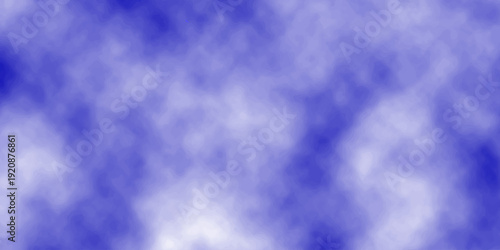 An abstract blue sky background filled with beautiful white cumulus clouds and bright summer sunlight creates a clear heaven-like atmosphere for a peaceful nature cloudscape