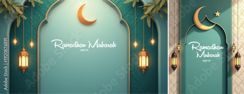 elegant islamic ramadan celebration background, Ramadhan kareem background for banner & social media template	