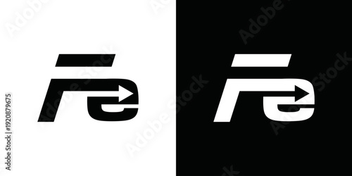 simple vector logo of initials F and E
