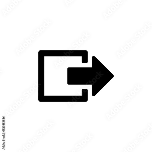 Black logout arrow icon pointing right from square frame