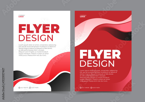 Elegant red flyer design template