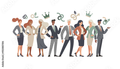 Strategic Success: Diverse Professional Team Driving Innovation and Collaborative Business Growth