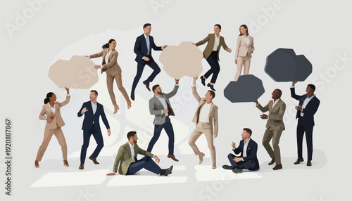 Connecting Ideas & Strategies: Diverse Professionals Collaborating on Cloud Computing Solutions and Future Business Growth