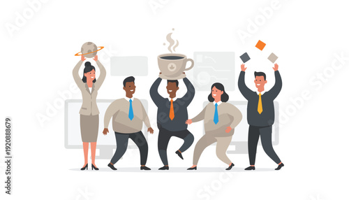 Empowered Diverse Team Celebrating Strategic Innovation and Business Milestones