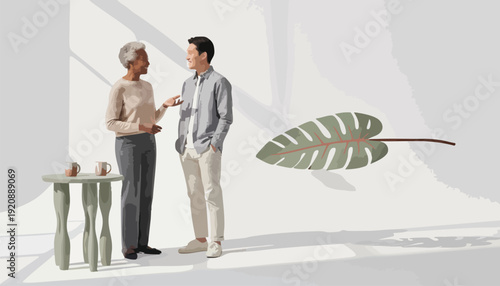 Diverse Business Professionals Engaging in Strategic Dialogue and Mentorship for Modern Workplace Collaboration