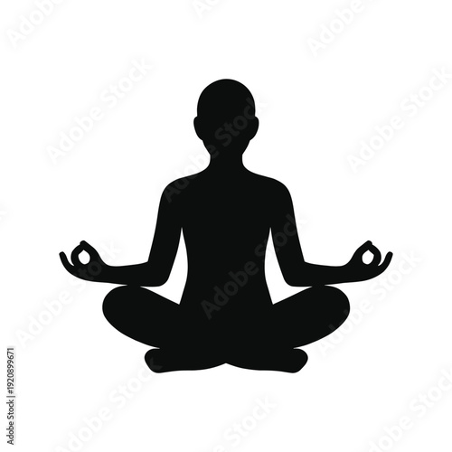 silhouette of yoga icon
