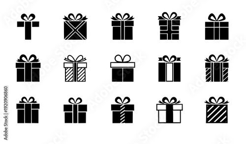 Abstract gift box logo icons vector collection