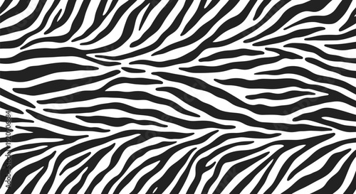 Modern Black and White Zebra Print Seamless Pattern Vector. Abstract Animal Skin Texture for Fashion, Textile, Background, and Design Projects.
