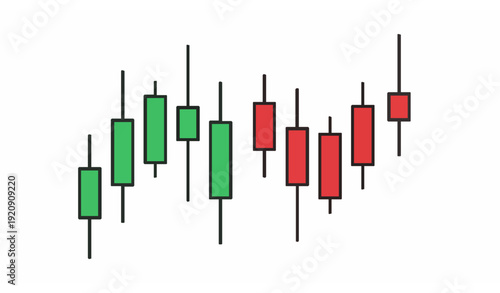 Stylized candlestick trading chart vector symbol