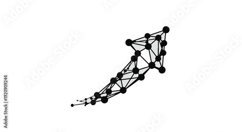 Geometric molecular structure model on white background