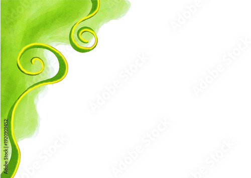 Corner abstract green background with waves