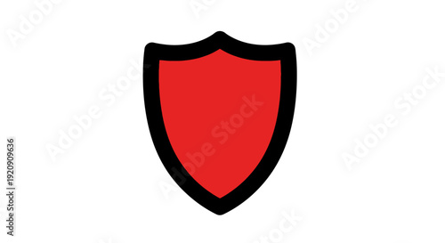 Red Shield Icon with Black Border.