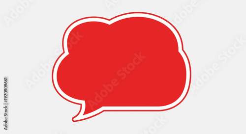 Red Speech Bubble Icon Symbol.