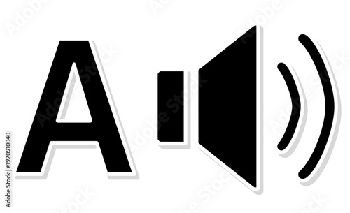 オーディオブックや音声ガイドをイメージしたシンプルイラストアイコン