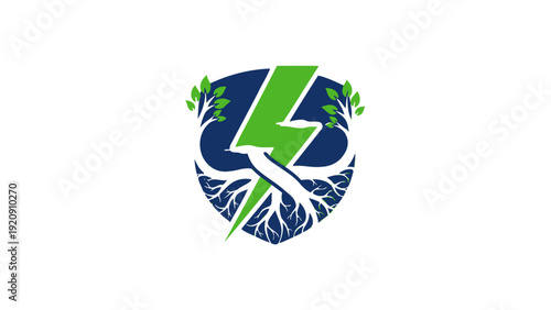 Green Energy Logo with Lightning Bolt Symbol. Free Download Green Energy Logo with Lightning Bolt Symbol. - GFXLoad
